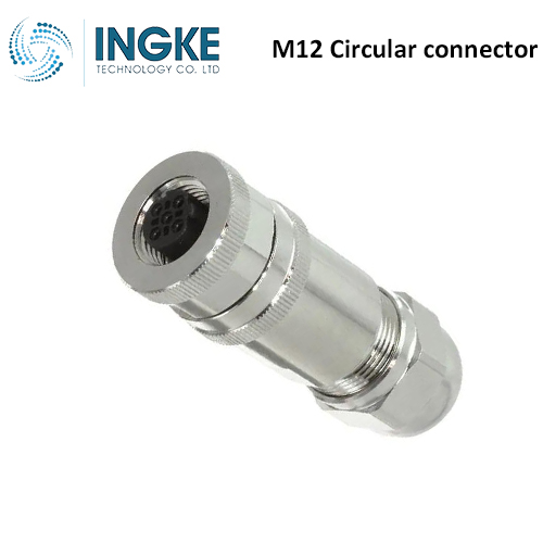 T4110411051-000 M12 Circular Connector Plug 5 Position Female Sockets Screw IP67 Waterproof B-Code