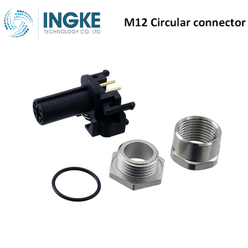 4-2172078-2 M12 Circular Connector Receptacle 5 Position Female Sockets Panel Mount IP68 Waterproof A-Code