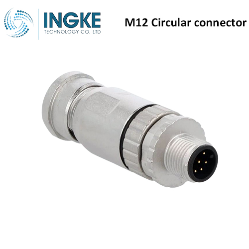 21033291801 M12 Circular Connector Receptacle 8 Position Male Pins Screw Waterproof IP67 A-Code