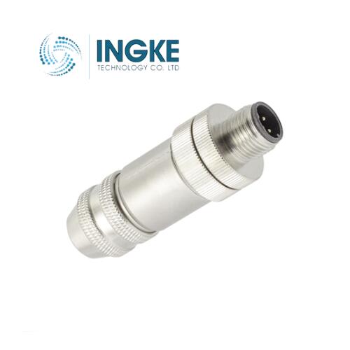 130047-0035 M12 Circular Connector 4 Position Receptacle Male Pins Gold Screw IP67 - Dust Tight, Waterproof 1300470035