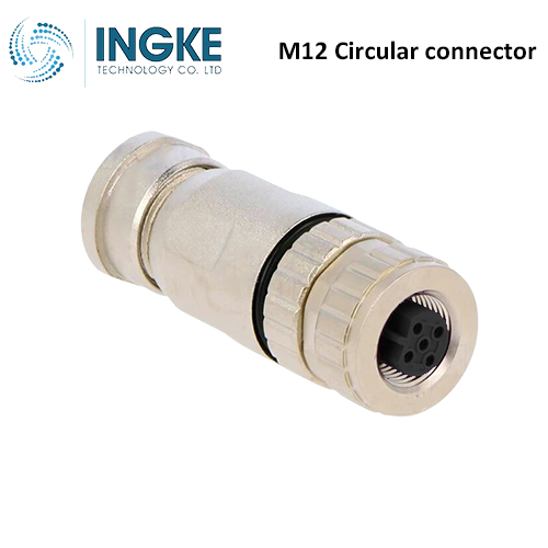 21033492501 M12 Circular Connector Plug 5 Position Female Sockets Screw IP67 Waterproof B-Code