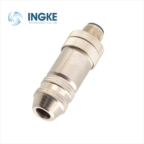 1693416 5 Position Circular Connector Plug Male Pins Screw IP67 - Dust Tight Waterproof