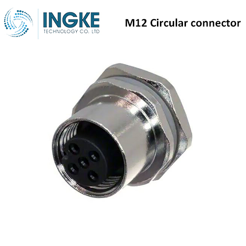 T4133012041-000 M12 Circular Connector Plug 4 Position Female Sockets Panel Mount IP67 A-Code Waterproof