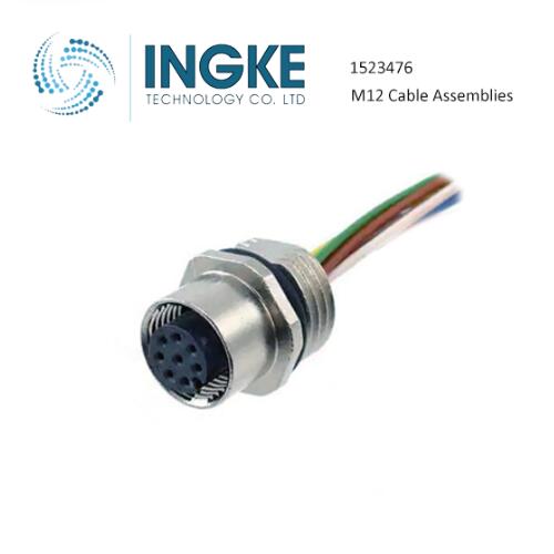 1523476 M12 Circular Cable Assemblies 8 Position Plug Female Sockets Waterproof