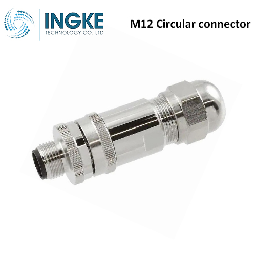 T4111511041-000 M12 Circular Connector Receptacle 4 Position Male Pins Screw Waterproof IP67 D-Code