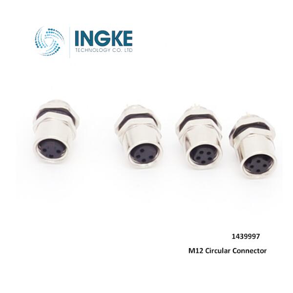 1439997 M12 Circular Connector 4 Position Receptacle Female Sockets Solder