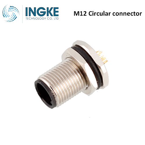 PXMBNI12RPM04DPCM12 M12 Circular Connector Receptacle 4 Position Male Pins Panel Mount Waterproof IP67 D-Code