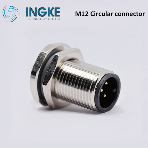 1838420-3 M12 Circular Connector Plug 5 Position Male Pins Panel Mount IP67 Waterproof