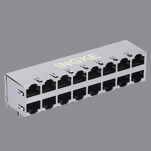 YKJ-822819NL 2X8 10/100Base-T RJ45 Modular Jack Magnetic Ethernet Connector