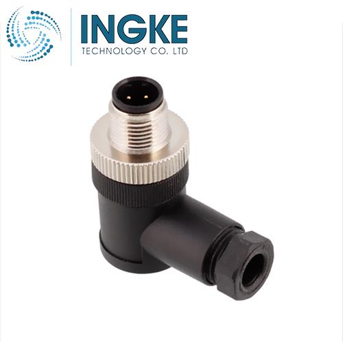 T4113501042-000 M12 CONNECTOR MALE 4 PIN D CODED SCREW RIGHT ANGLE