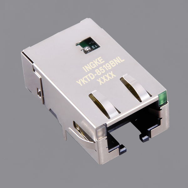 YKTD-8519BNL 10G Base-T Single Port RJ45 Ethernet Connector(10GbE Magjack)
