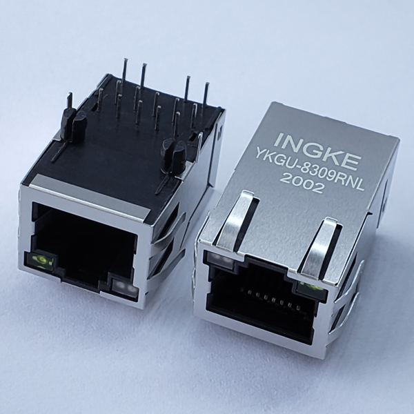 YKGU-8309RNL 1000Base-T RJ45 Magnetic Connector Tab Up Gigabit Ethernet
