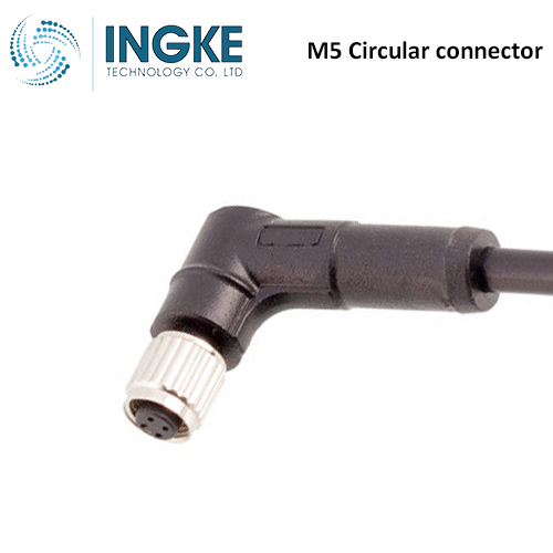 Bulgin PXPTPU05RAF04ACL010PUR M5 Cable Assemblies 4 Position Plug Female Sockets Wire Leads A-Code INGKE