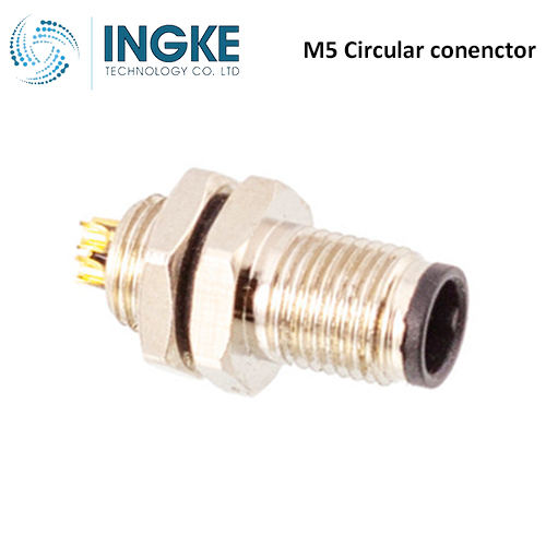 Bulgin PXMBNI05FPM04AFL001 M5 Circular Connector 4 Position Receptacle Male Pins Wire Leads A-Code INGKE
