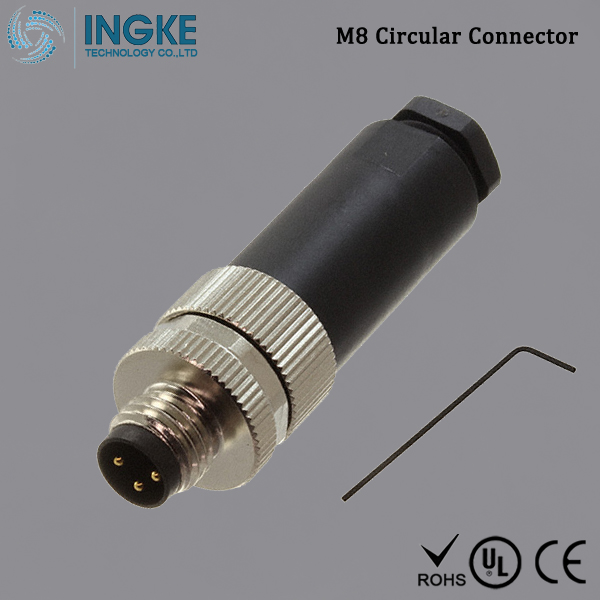 T4011008031-000 M8 Circular Connector Free Hanging IP67 Waterproof Sensor Plug 3Pin