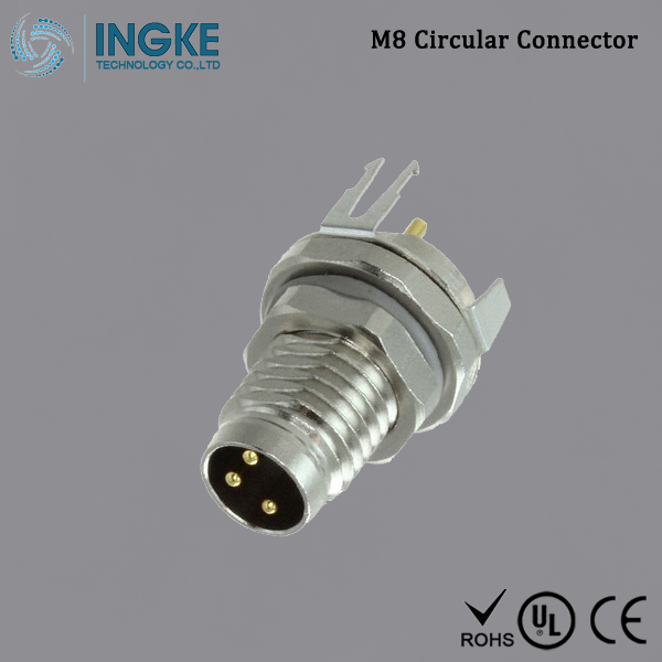 Substitute T4040034031-000 M8 Circular Connector IP67 Male Panel Mount Plug
