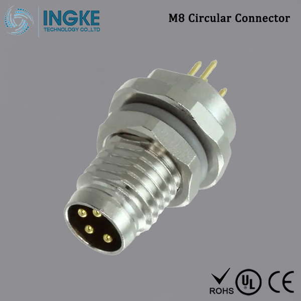 Substitute T4040014041-000 M8 Circular Connector IP67 Male Plug 4Pin