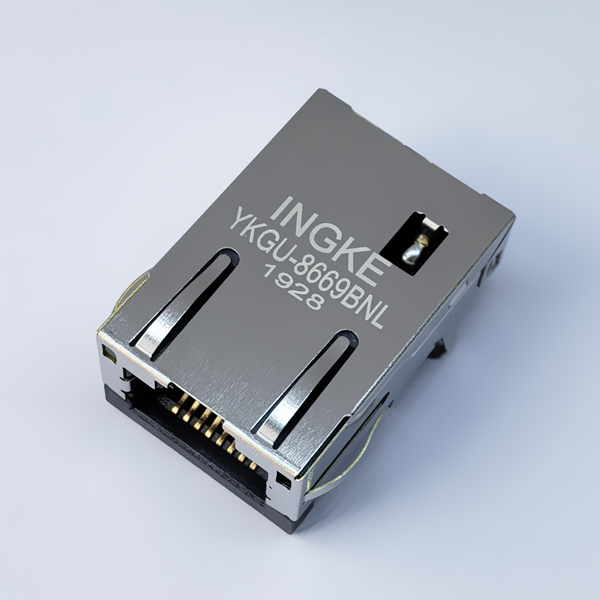 YKGU-8669BNL 1000Base-T RJ45 Magjack Connector Gigabit Ethernet Low Profile 8.79mm