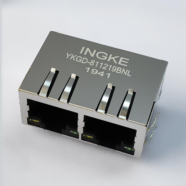 YKGD-811219BNL 1X2 1000Base-T RJ45 Magjack Connector Gigabit Ethernet Jack