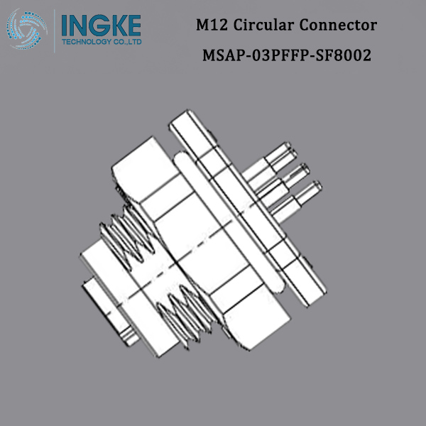MSAP-03PFFP-SF8002 M12 Circular Metric Connector,PCB Panel Mount,A-Code,3Pin,IP67 Waterproof