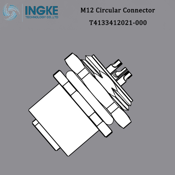 T4133412021-000 M12 Circular Metric Connector,Panel Mount,Solder,B-Code,2Pin,IP67 Waterproof