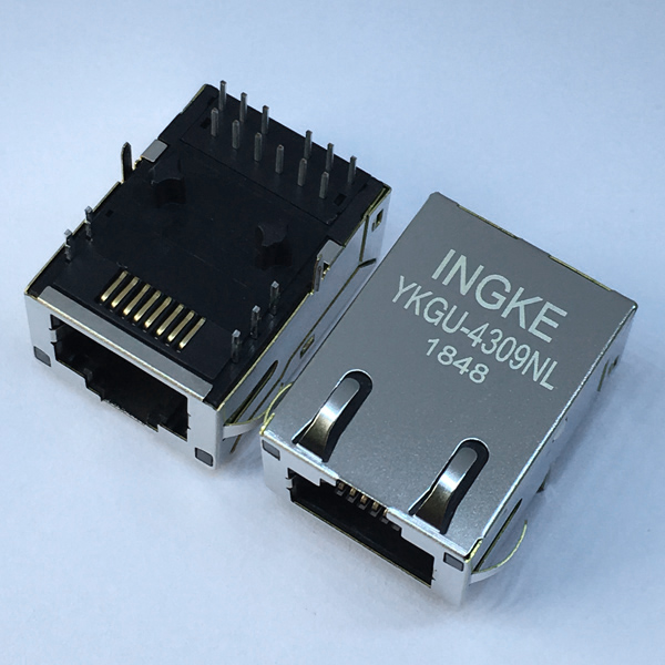 YKGU-4309NL 1000Base-T Low Profile RJ45 Magjack Connector Gigabit Magnetic Jack
