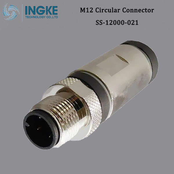 SS-12000-021 M12 Circular Connector,A-Code,Field Terminated,Male Plug,IP67/IP68 Waterproof