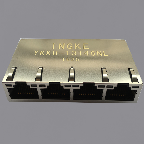 YKKU-13146NL 1x4 ports 1000 BASE-T PoE Plus RJ45 Magjack