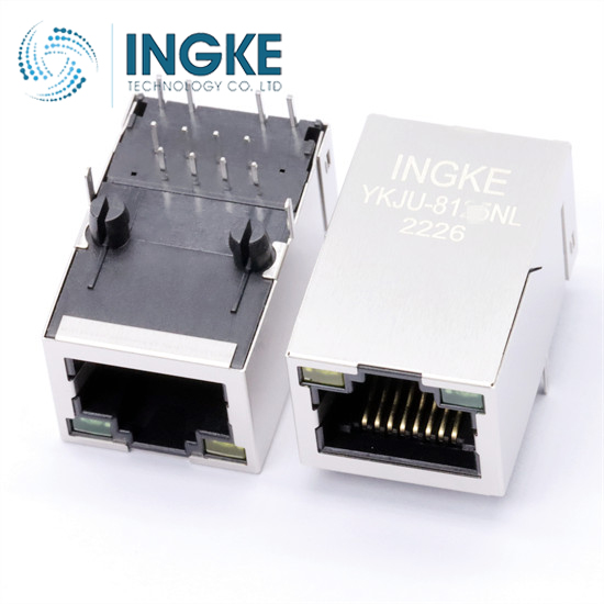 HALO Electronics HFJ11-1G06E-L11RL  Modular Connectors / Ethernet Connectors GIGABIT 1x1 Tab UP RJ45 w/MAG G/G LED INGKE