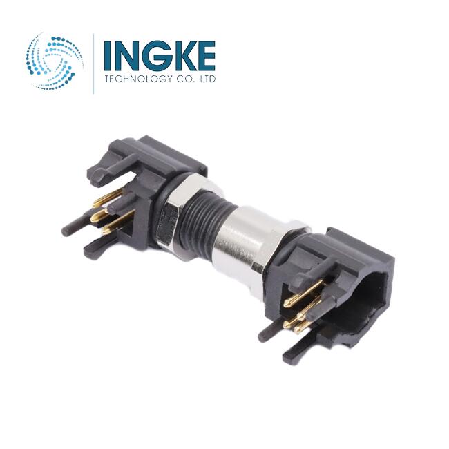 YKM8-PTB0104A Substitute 1440096 M8 Circular Connector 4 Position Plug Male Pins Solder Panel Mount Right Angle