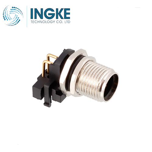 5-2172081-2 M12 Circular Connector Receptacle 8 Position Male Pins Panel Mount Waterproof Right Angle A-Code IP68