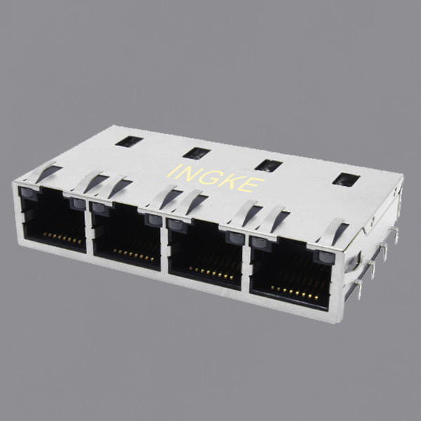 JT8-4000HL 1X4 Ports 10GBase-T Tab Up RJ45 Modular Jack Connector（10GbE Magnetic）
